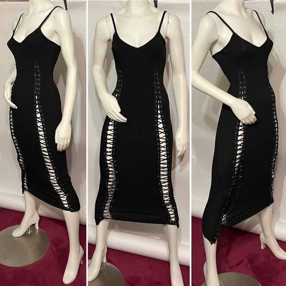 Dresses & Skirts - Lace Up Ribbed Dress